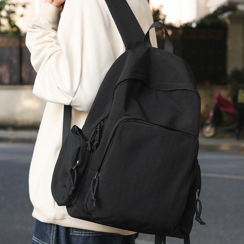 Venta al por mayor transfronteriza 2024 nueva mochila coreana para estudiantes de secundaria y preparatoria del campus, mochila doble de gran capacidad simple de nailon