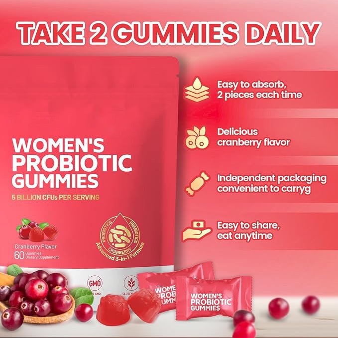 蔓越莓益生菌软糖WOMEN'S PROBIOTIC GUMMIES现货速发源头工厂|undefined