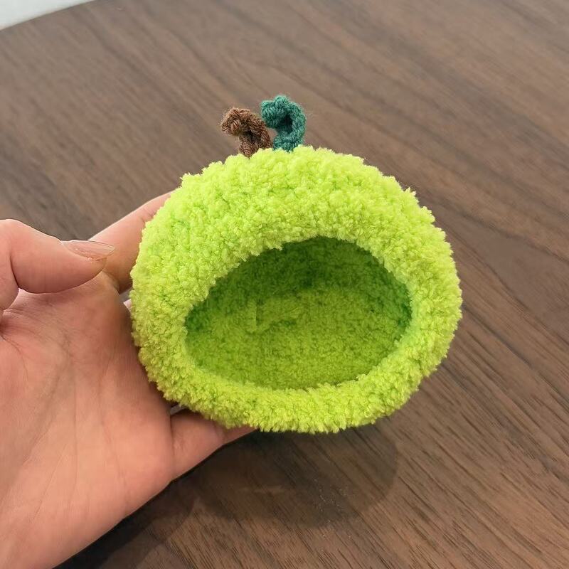 13cm Kt Cat Cartoon Cute Plush Fruit Apple Hat Shoulder Bag Headgear Handmade Doll Accessories Materials