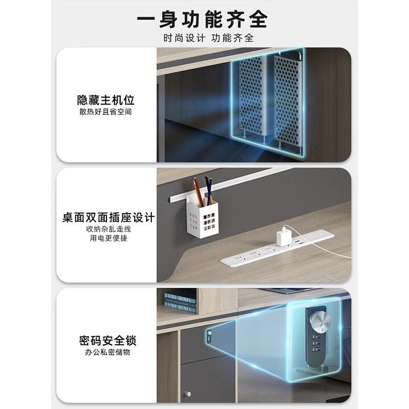 办公职员桌椅组合简约现代四4六6双人位办公室屏风卡座工位财务桌|undefined
