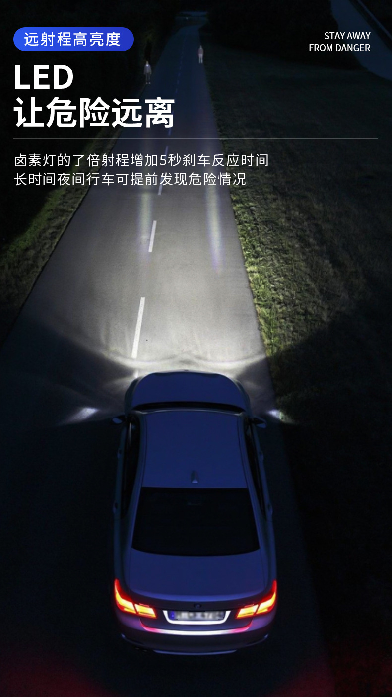Cross-Border 360 Led Large Bulb Car Headlight High-Power 70W High-Brightness Spotlight Fast-Start H1 H4 H7 Car Light