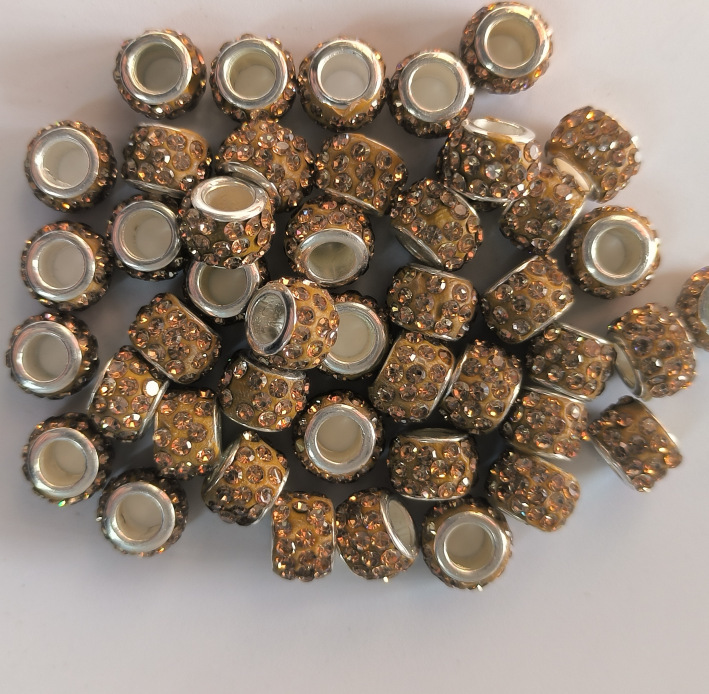 7*12mm気目にドリルの大きな穴を入れるビーズ5mm穴の香巴拉珠軟陶泥ドリル鶏眼白黒ビーズb44|undefined