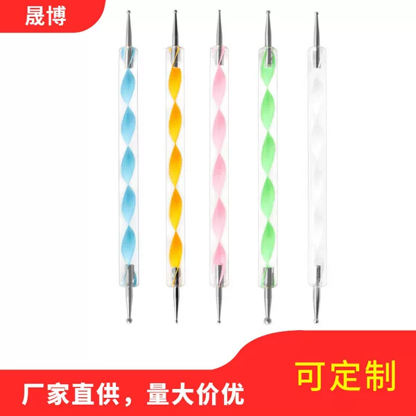 Acrylic spiral rod double point flower needle point drill pen acrylic rod 5 sets of factory direct sales