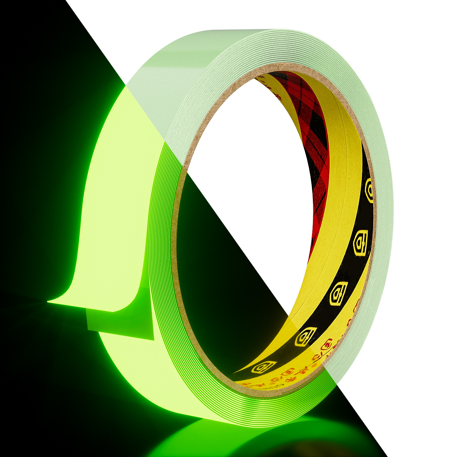 Cinta luminosa verde al por mayor, escalera de advertencia, suelo, cinta luminiscente de alto brillo, cinta fluorescente de color de almacenamiento de luz