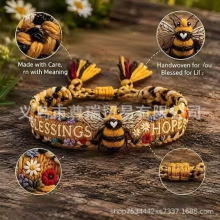�羳�۷�Handmade Honey Bee Woven Bracelet���{�����