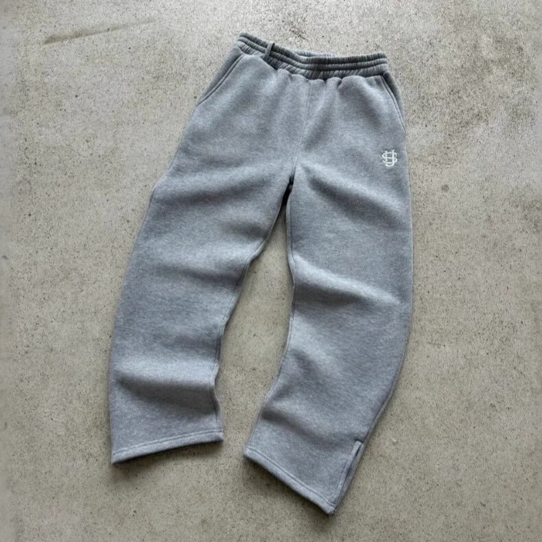 Cross-border trendy brand suvene street style embroidered zippered straight-leg pants, casual unisex sports sweatshirt and sweatpants Cross-border trendy brand suvene street style embroidered zippered straight-leg pants, casual unisex sports sweatshirt and sweatpants