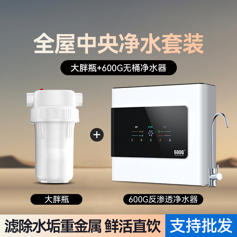 Purificador de agua Máquina de tubería de calefacción instantánea de ósmosis inversa RO de consumo directo para el hogar Nuevo sistema de purificación de agua de tres piezas para toda la casa