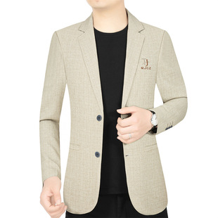 Casual business fashion slim fit men's suit top 2024 spring new handsome middle-aged youth suit fashion