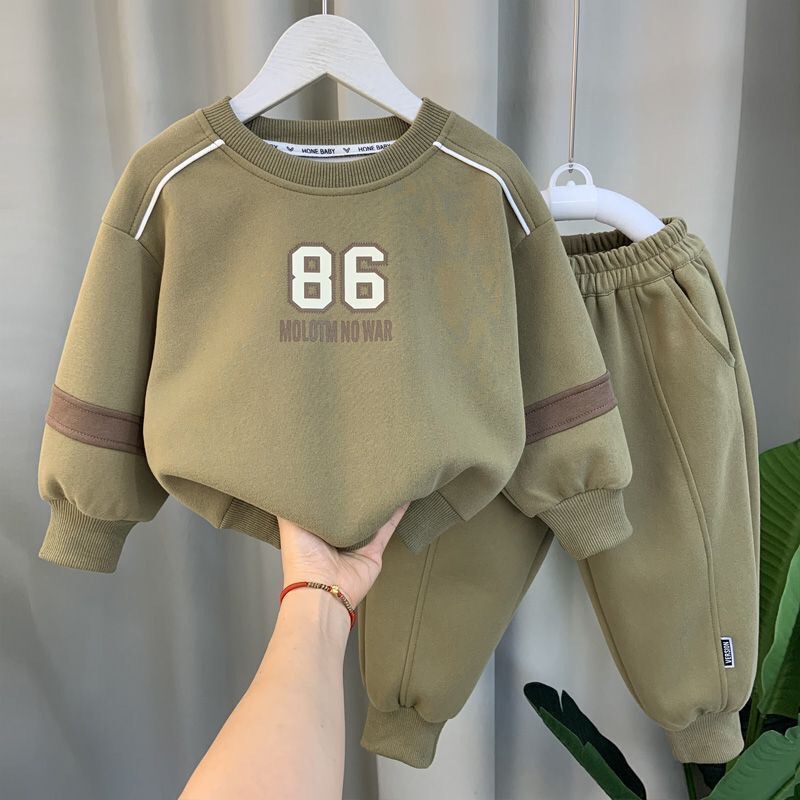 Boys' Sports suit 2024 New Boys' Spring and Autumn Clothes Children's Baby's Autumn Two-Piece Set