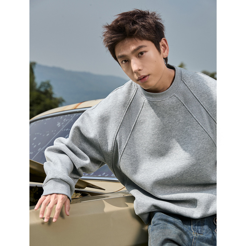 Space Cotton Patchwork Heavyweight Crewneck Sweatshirt Autumn Style Trendy Brand Sports Boxy Fit Pullover Casual Jacket Q Space Cotton Patchwork Heavyweight Crewneck Sweatshirt Autumn Style Trendy Brand Sports Boxy Fit Pullover Casual Jacket Q