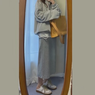 Pregnant Women's Spring and Autumn Skirt Women's Autumn and Winter New High Waist Split Hip Straight Long Skirt A- shaped Mid-length One-step Skirt