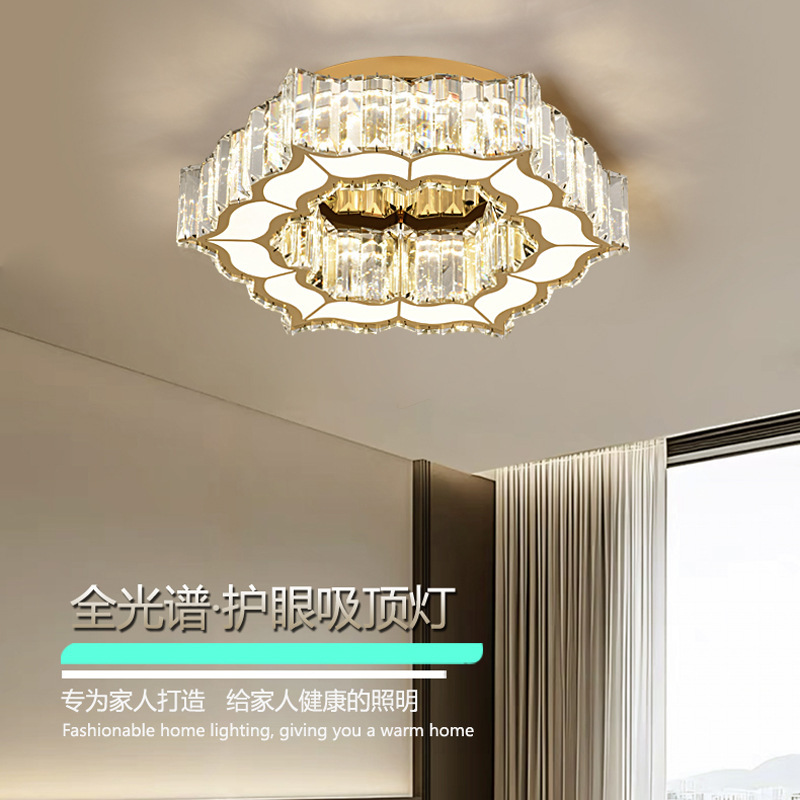 Cross-Border New Product Crystal Lamp Living Room Lamp Bedroom Ceiling Lamp Light Luxury High-End Corridor Hallway Led Ceiling Light Fixture