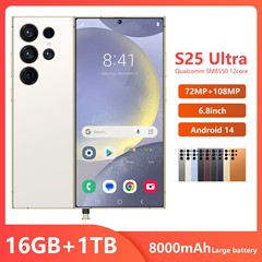 TK 新しい 7.3 大画面 S25Ultra 外国貿易クロスボーダー専用スマートフォン 16 + 1T ソース メーカーは出荷可能です