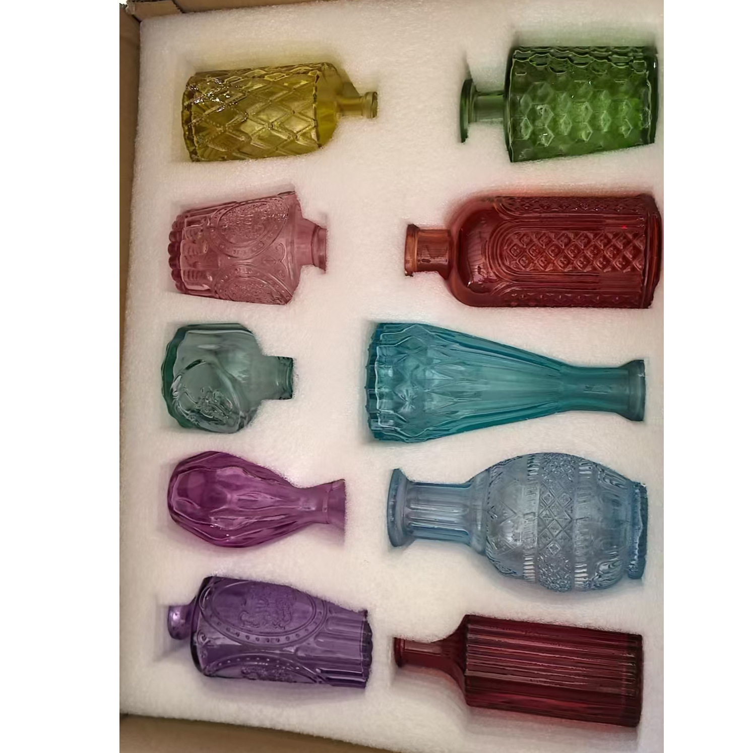 Luz de lujo simple retro mini jarrón de vidrio en vidrio de viento pequeño jarrón de flores flores flores secas flores decoración de oficina