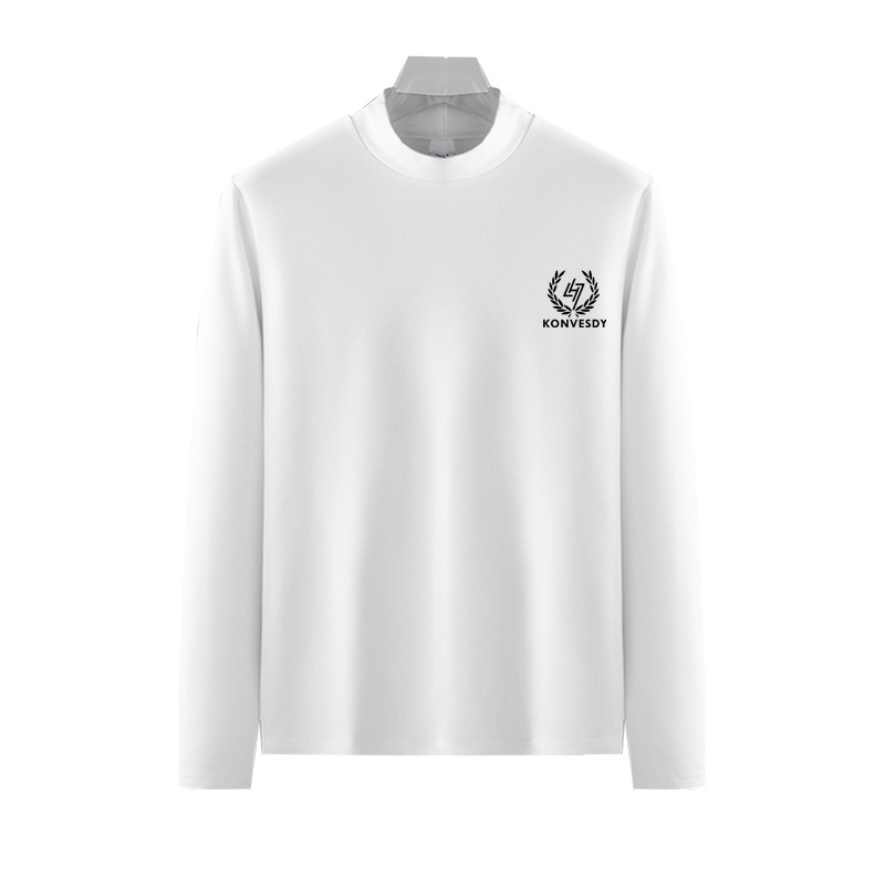 Directo de fábrica simple SLIM-Fit skin-friendly SLIM-Fit terciopelo térmica medio cuello alto ropa interior hombres otoño camiseta superior