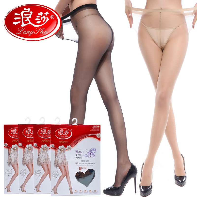 Women's Thin T-Crotch Anti-Snagging Pantyhose, Summer Seamless One-Piece Footed Tights
