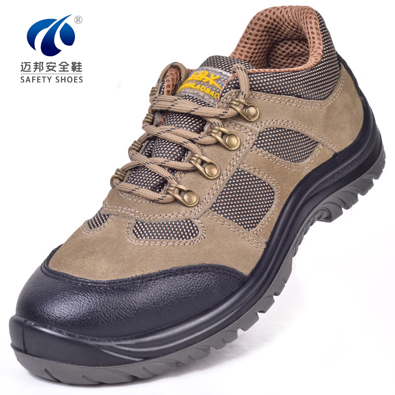 厂家现货批发翻毛皮劳保鞋新款防砸防刺穿鞋透气登山户外工作鞋子