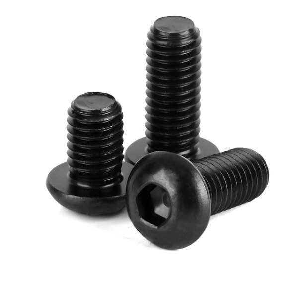 供应201不锈钢镀黑锌ISO7380半圆盘头内六角圆杯螺丝M8