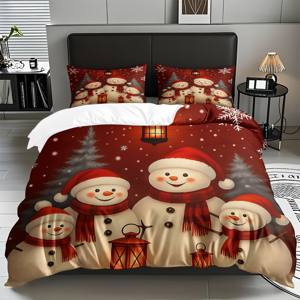 TEMU / JIT impresión digital transfronteriza HD Navidad pro piel suave colcha de cama kit para diseñar venta directa de fábrica