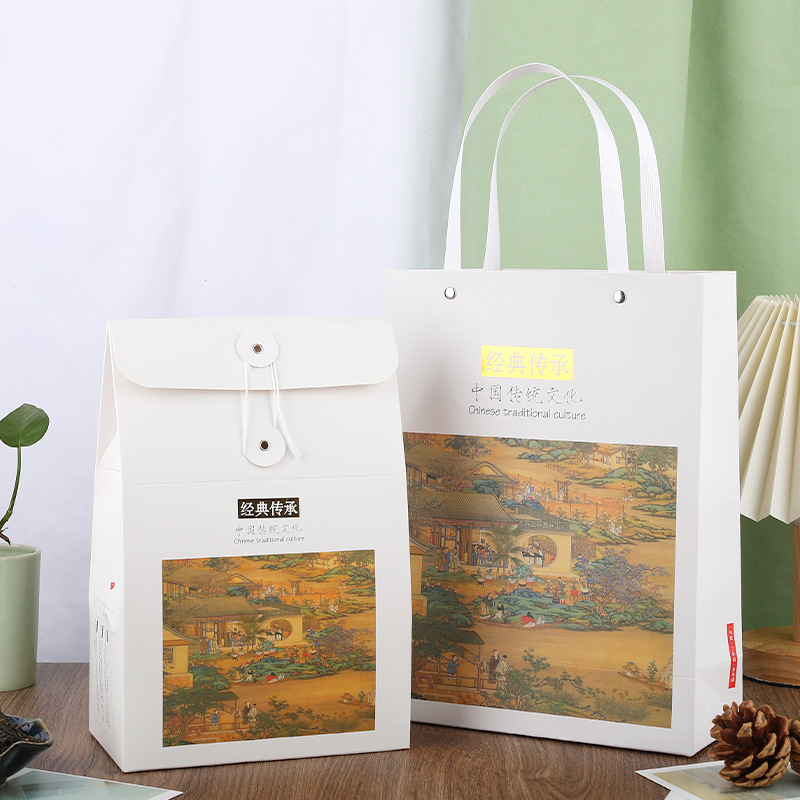 Bulk Tea Packaging Box Empty Box Retro Pu'er White Tea Packaging Gift Box Gift Bag Universal Tea Handbag