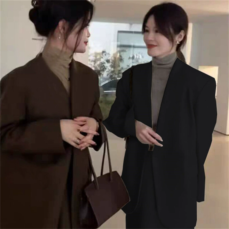Костюм костюм женский 2024 весна и осень новый корейский модный цвет карри маленький костюм куртка с раздвоенной юбкой из двух частей