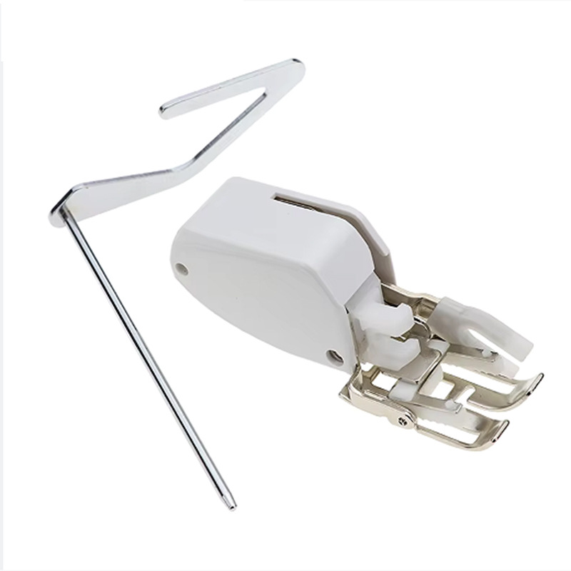 Hogar multi-funcional de alimentación síncrona prensatelas pie con Varilla de guía con cuchillo bloqueo borde prensatelas disco prensatelas pie material grueso prensatelas plisadas pie