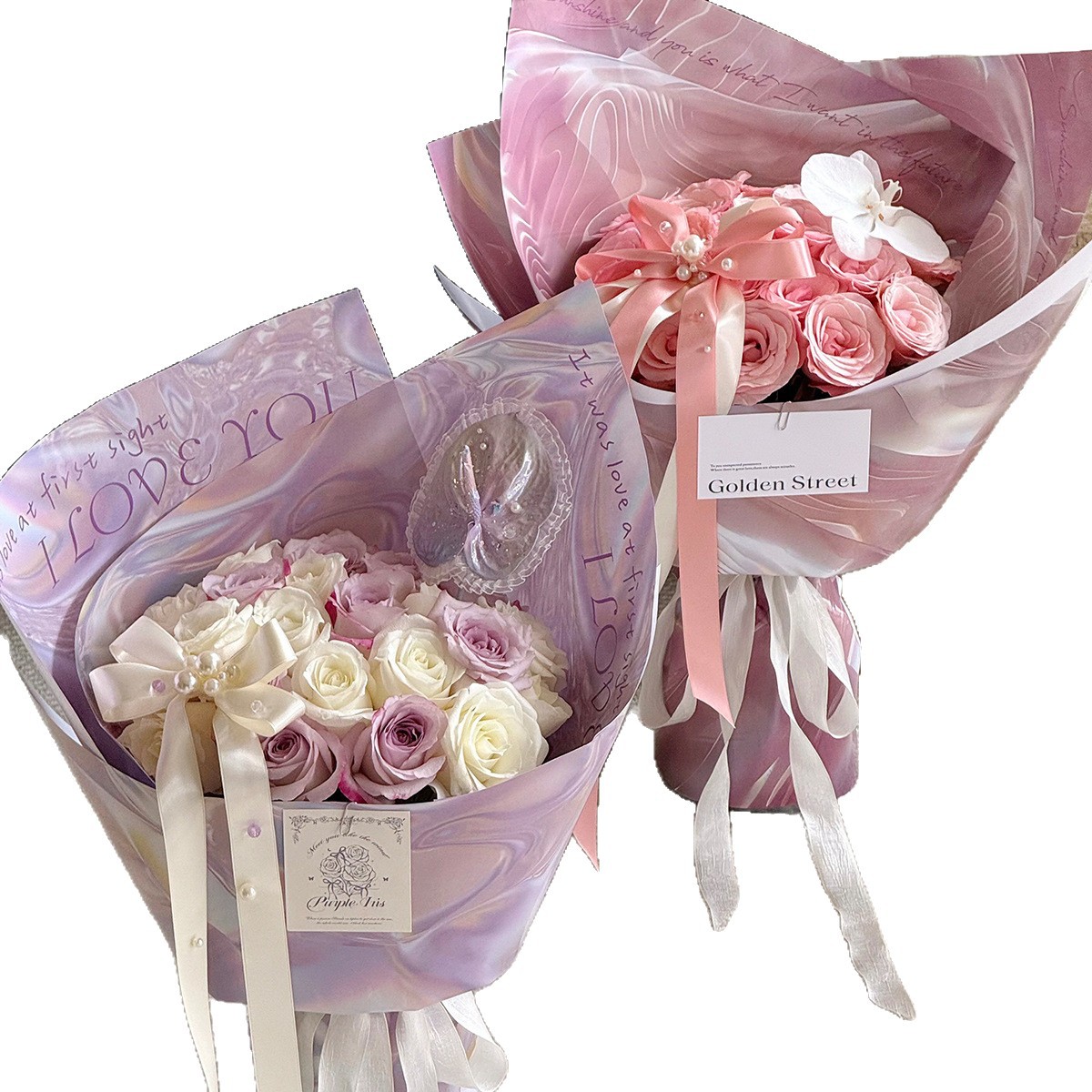 Nuevo papel brillante impermeable flor embalaje DIY embalaje florista material de papel de embalaje de flores