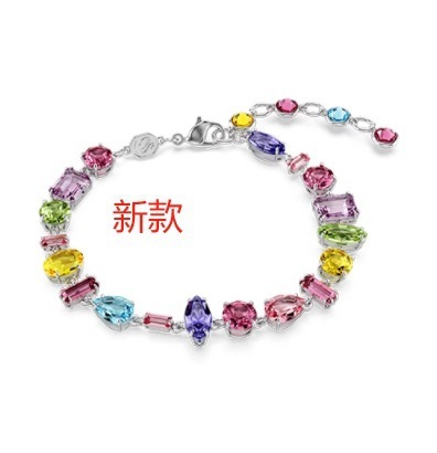 Shijia 高品質スワロフスキー要素クリスタルレディースブレスレットクラシックビートハートシュガーキューブブレスレット|undefined