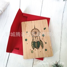 情人节竹木贺卡捕梦网通用卡片圣诞节贺卡结婚纪念明信片礼物