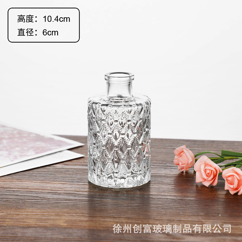 Luz de lujo simple retro mini jarrón de vidrio en vidrio de viento pequeño jarrón de flores flores flores secas flores decoración de oficina