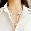 Beads from pearl, accessory, pendant, universal necklace, pin, European style, simple and elegant design