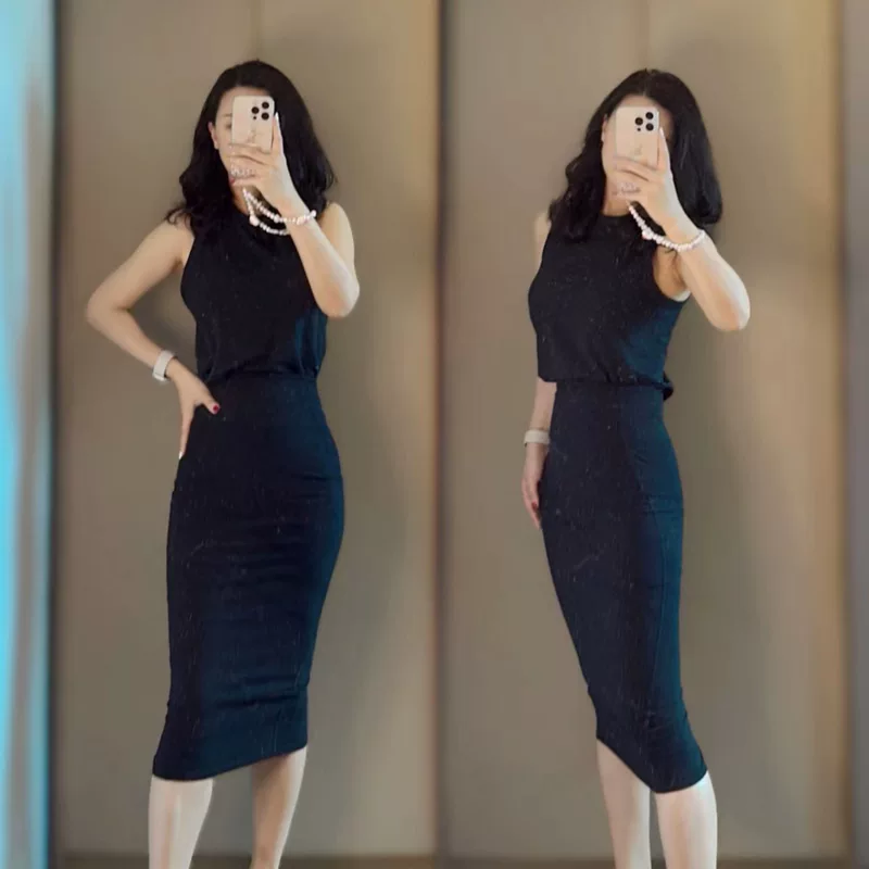Серия S-юбка hip hip Slim-fit нулу обнаженная само-схудение талия высокая талия тонкая талия тонкое рабочее место женское полуребро Азия Камбоджа луу