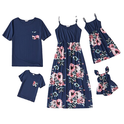  new summer Amazon ebay cross-border European and American family wear mother-daughter parent-child wear suspender dress