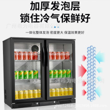 嵌入式台下吧台冰箱商用风冷无霜不锈钢双门水果饮料展示冰柜