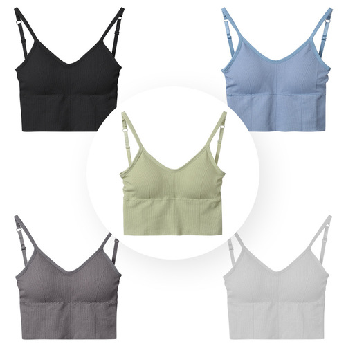 Ins style short vest with breast pads, women's basic new camisole, waist-slimming and beautiful back design