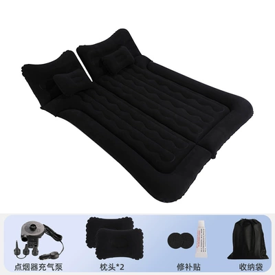 Car Inflatable Bed Car Rear Travel Mattress SUV Sleeping Mat Trunk Universal Air Cushion Car Sleeping Bed (Vehicle-mounted inflatable bed) - suv-without-pier-46-points-flocked-black