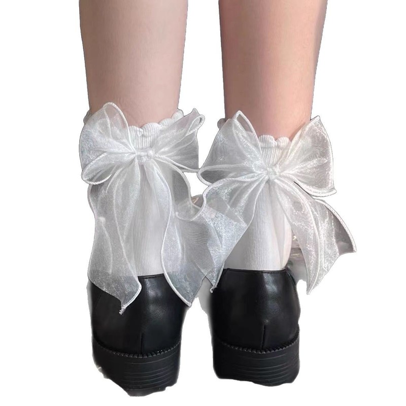 甘い日本のかわいいリボンソックス女性のミッドレングスカレッジスタイルプリンセスソックスマッチョソックスレース|undefined