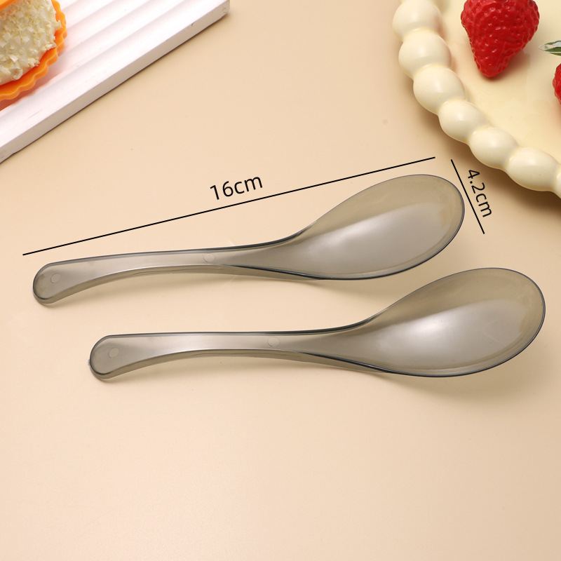 Cucharas desechables grandes cucharas de plástico empaquetadas por separado cucharas de postres comerciales cucharas de comida redondas cucharas de mangos largos cucharas auspiciosas