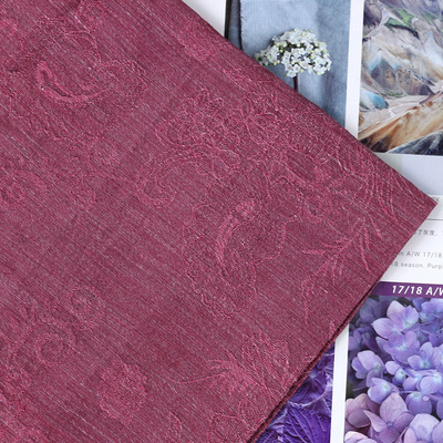 夏季亚麻提花面料女装连衣裙衬衫服装布料亚麻浮雕提花麻料现货