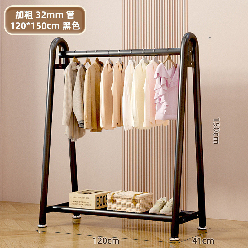 녹슬지 않는 탄소강 | 빅맥 3.2CM 두꺼운 파이프 직경 | 대기 블랙 - 대용량 저장 [120CM*150CM] 단일 레이어 모델