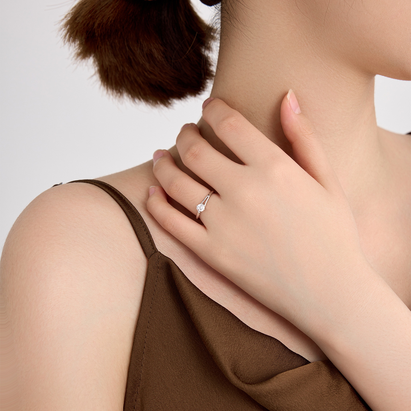 Xuping simple anillo de bodas de joyas artificiales anillo de cobre chapado blanco japonés y coreano anillo al por mayor mujeres