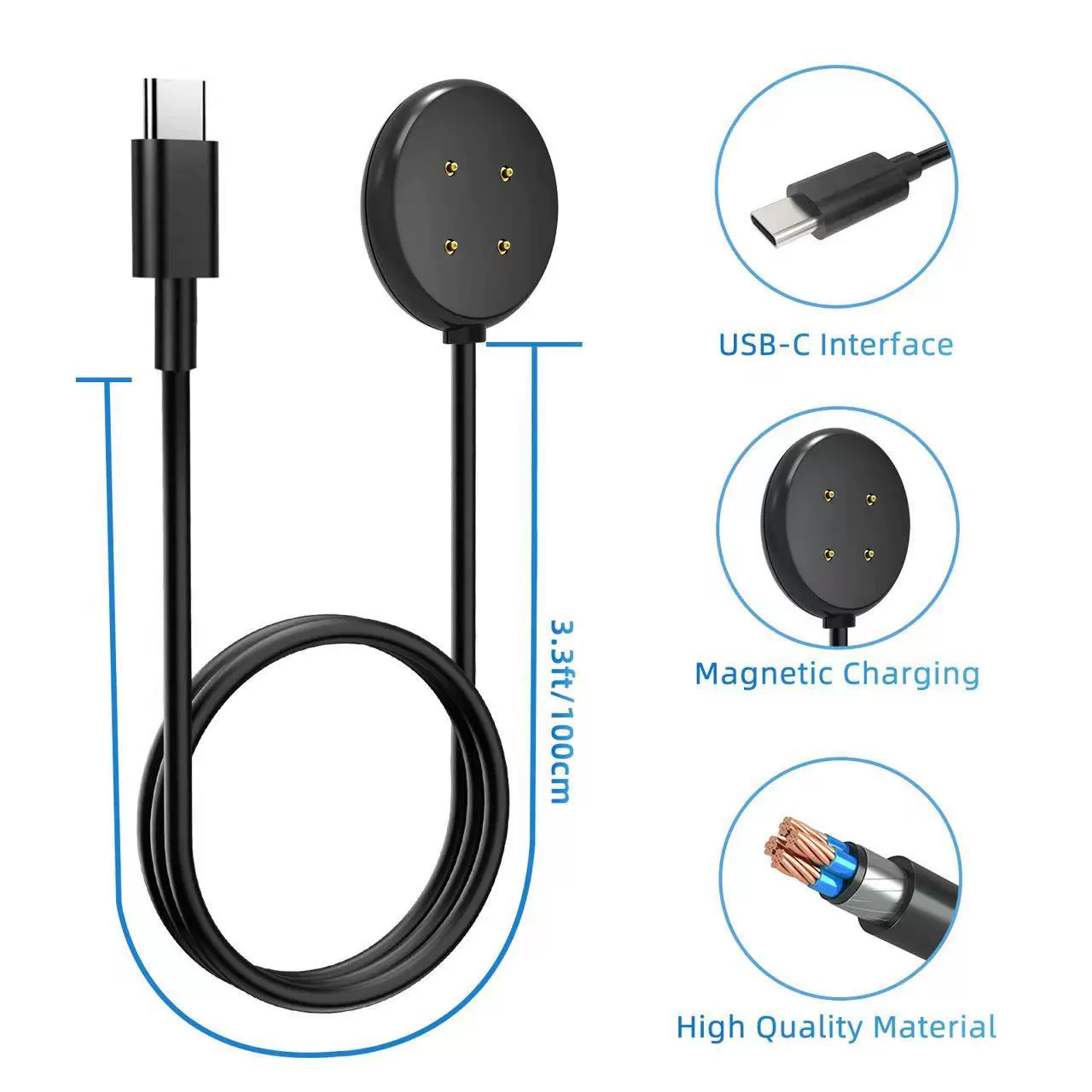 Подходит для Google Watch Charging Cable Google Pixel Watch2 Magnetic Charger Google Smart Bottom