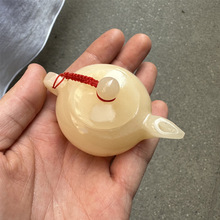 厂家大量批发天然阿富汗缠丝玉把把壶橘子玉橘黄玉玉壶 直播间货
