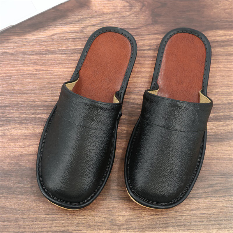 Manufacturer's Thickened Cowhide Sole Home Gift Slippers for All Seasons, Men and Women, Household Thickened Pure Cowhide Couple's All-Season Leather Slippers
