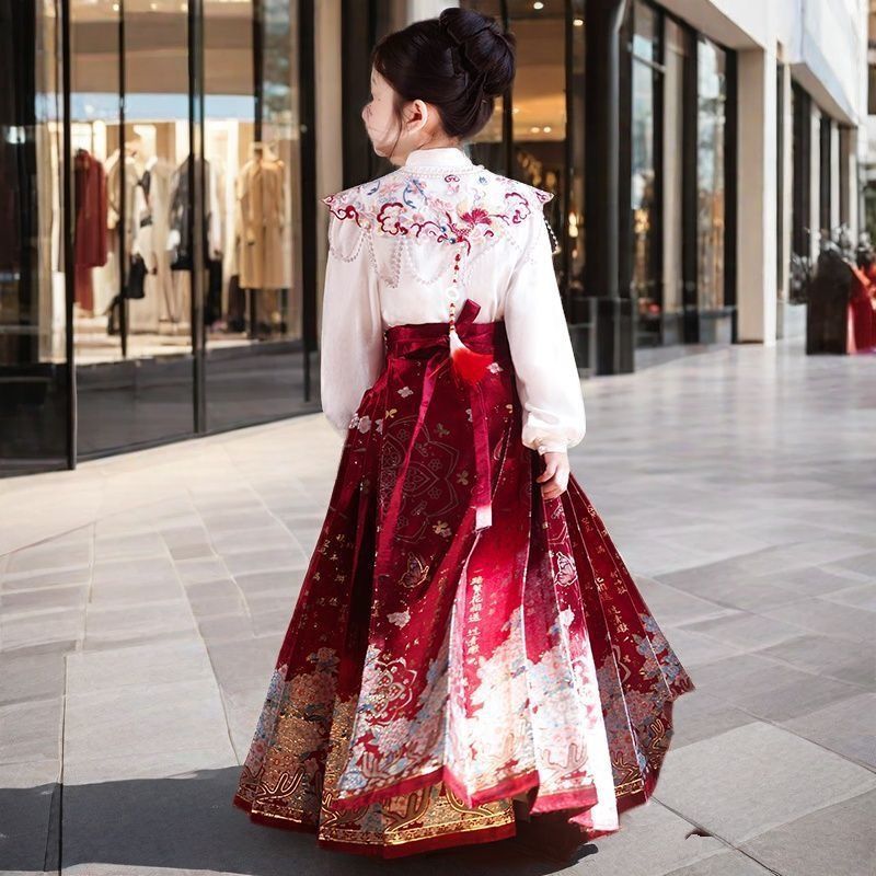 女童马面裙新款汉服儿童中国风古装古风改良套装唐装明制中式春秋|undefined