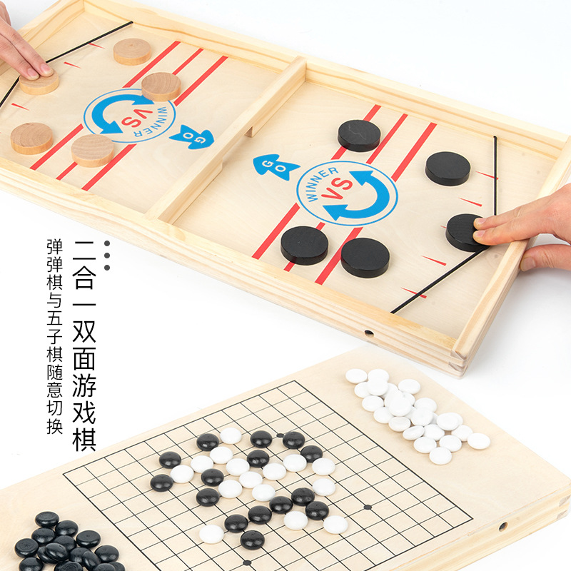 Catapulta de batalla de madera de doble persona ajedrez jugando ajedrez ejercicio de coordinación mano-ojo para niños Juego de mesa interactivo entre padres e hijos TikTok transfronterizo