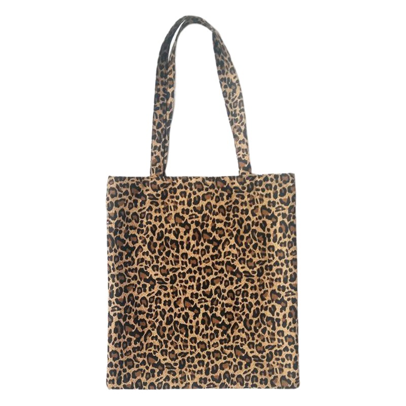 Bolso de lona con estampado de leopardo nuevo todo fósforo Corea del Sur elegante bolso de hombro retro para mujer bolsa de compras de una sola pieza de entrega