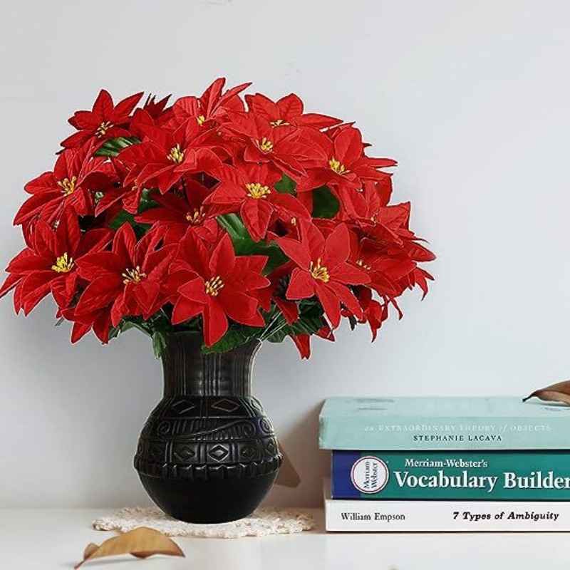 クロスボーダーシミュレーションクリスマス装飾造花大紅花屋外装飾家庭生け花装飾プラスチック花メーカー直販|undefined