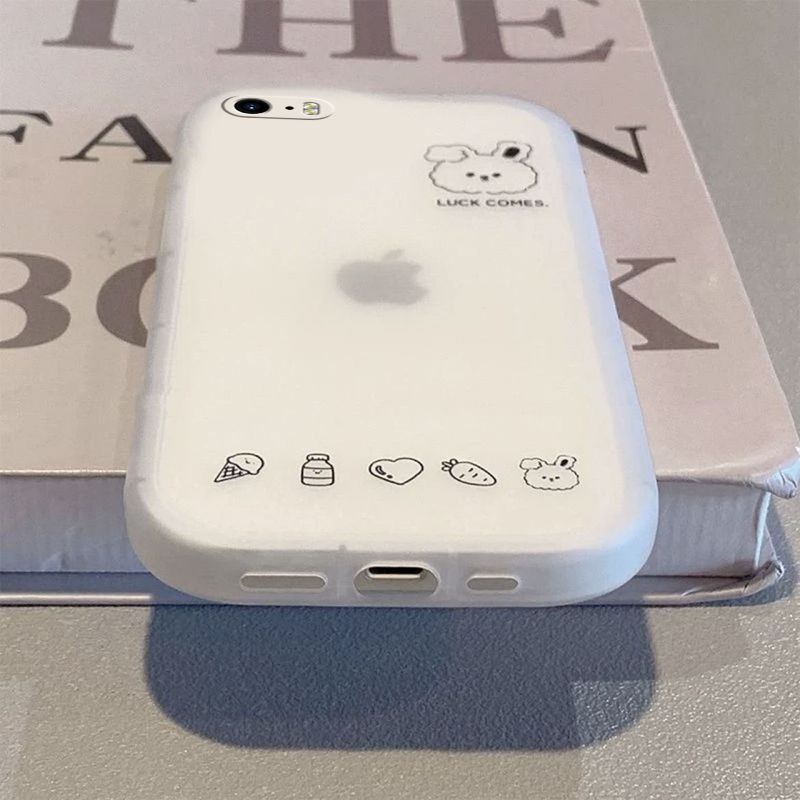 Icon Rabbit for Apple 16/15 Phone Case 5s Creative Silicone Frosted Transparent Ultra-thin Drop-resistant Protective Cover