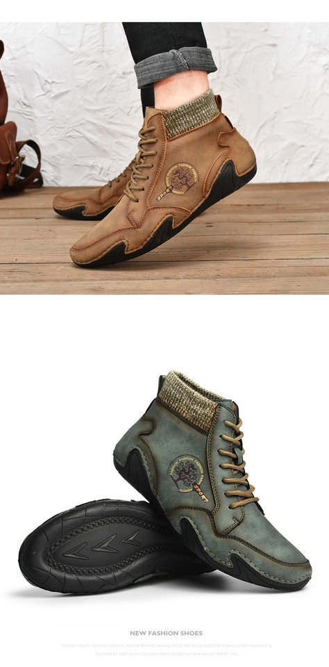 Giày bốt Martin nam cổ trung, đế thấp, thời trang casual, giữ ấm — 8898 Màu nâu, 8898 kaki, 8898 màu đen, 8898 xanh quân đội chi tiết 28